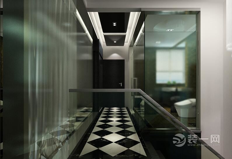黑色系列现代简约风格走廊装修效果图