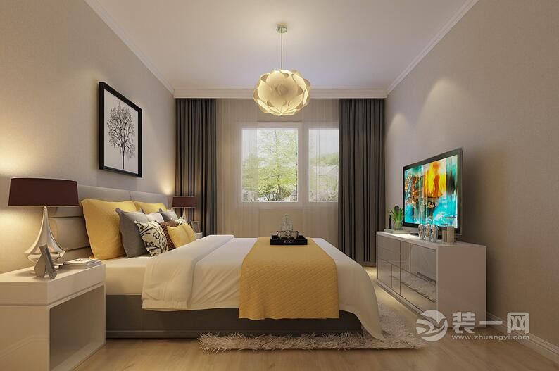 现代简约风格二居室卧室装修设计效果图